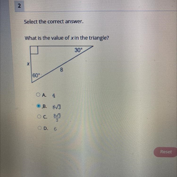 What is the value of x in the triangle?-example-1