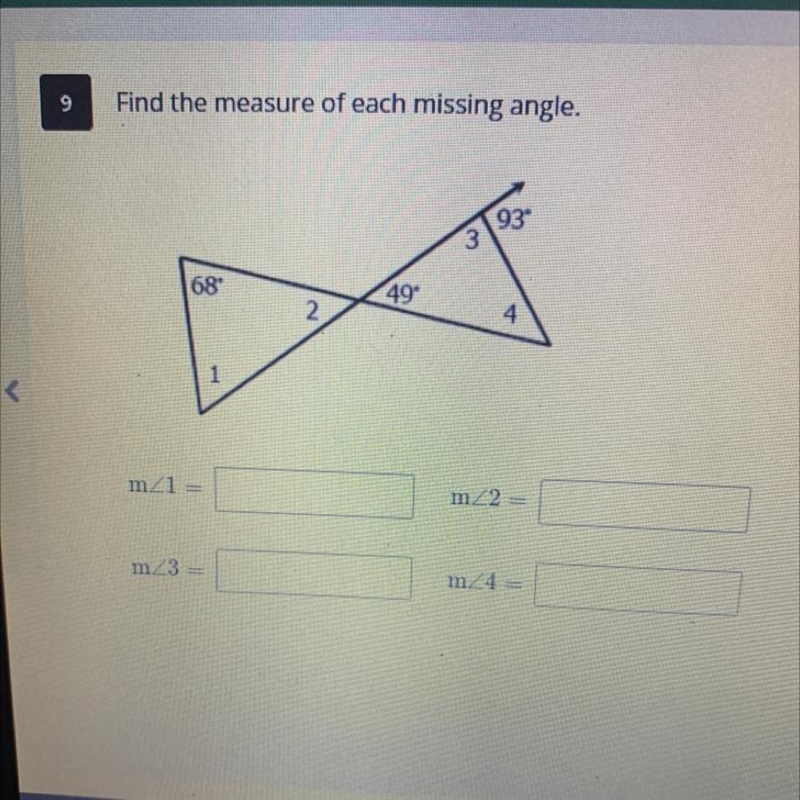 Help me find the measure of each missing angle-example-1