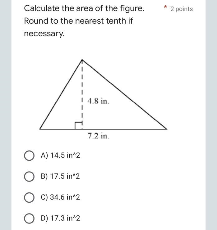 Find the perimeter and area of the figure. Round to the nearest tenth if necessary-example-1