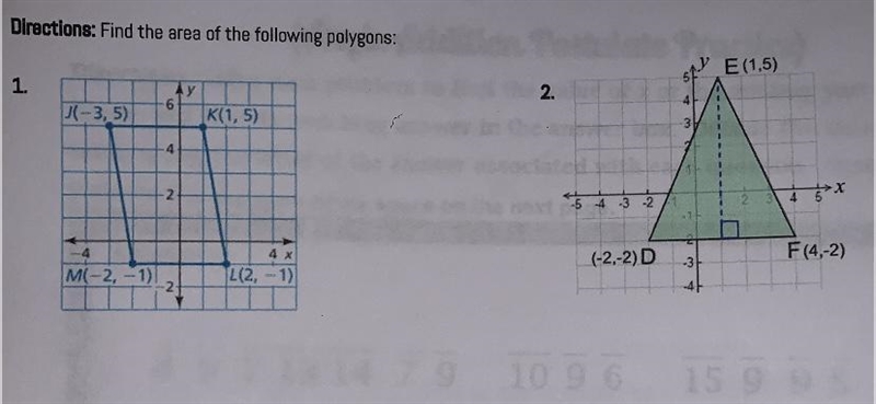 Fine the area of the following polygons:-example-1