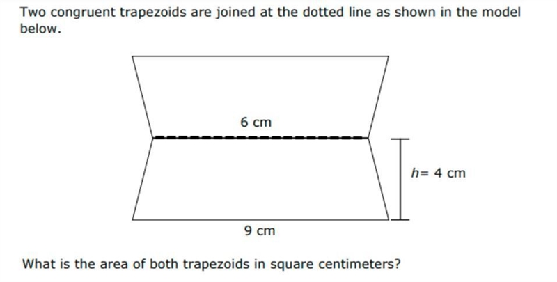 Two congruent trapezoids are joined at the dotted line as shown in the model below-example-1