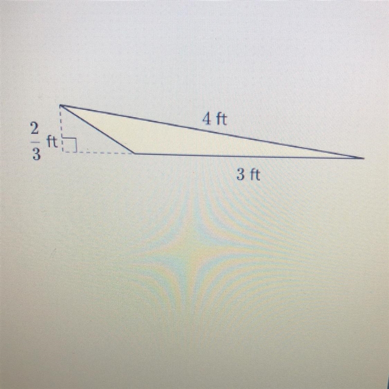 (Please help quick!) Find the area of the triangle. A=?ft^2-example-1