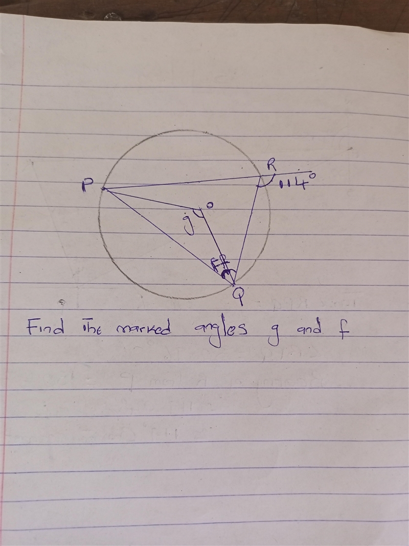 Bearing........find the marked angles f and g-example-1