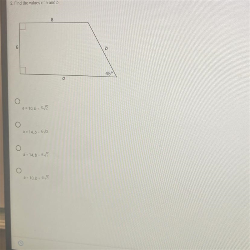 2. Find the values of a and b. 8-example-1