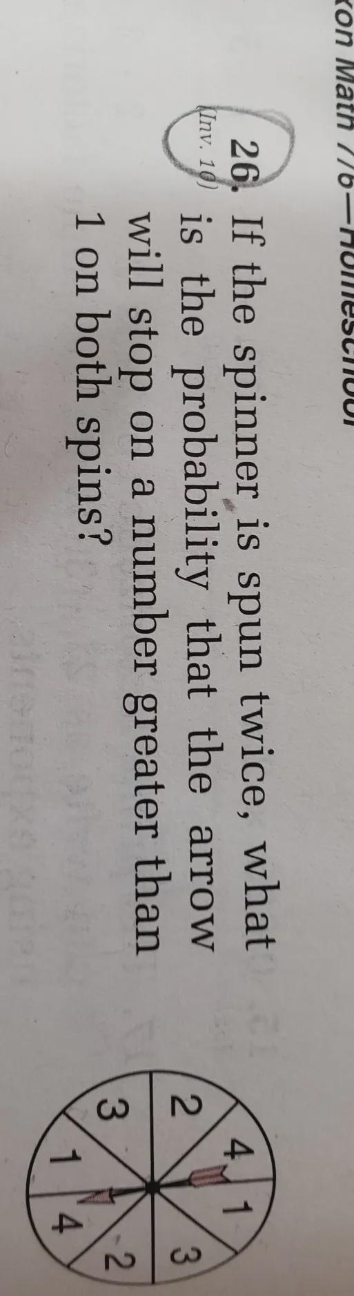 If the spinner is spun twice, what is the probability that an arrow will Stop on a-example-1