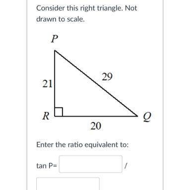 The ratio equivalent to tan P and tan Q-example-1