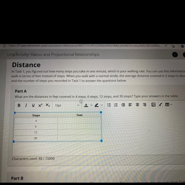 Part A steps: 4,6,12,30 feet blank Please help!-example-1