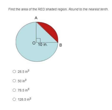 Find the area of the red shaded region round to the nearest tenth.-example-1