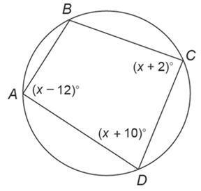 HELPPP!!! QUICK Quadrilateral ABCD is inscribed in a circle. Find the measure of each-example-1