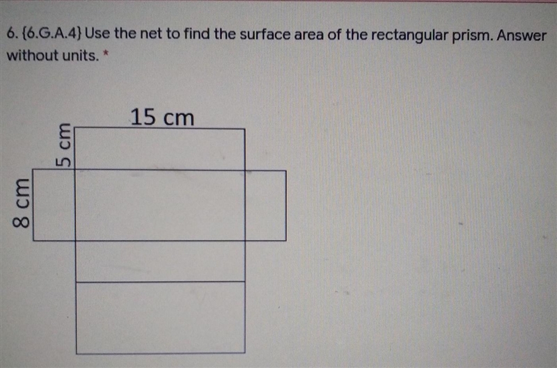 Use the net to find the surface area of the rectangular prism. HELP PLEASE!!!!!​-example-1