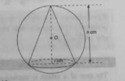 Hello people ~ The given figure shows a cone of height "h cm" and base-radius-example-1