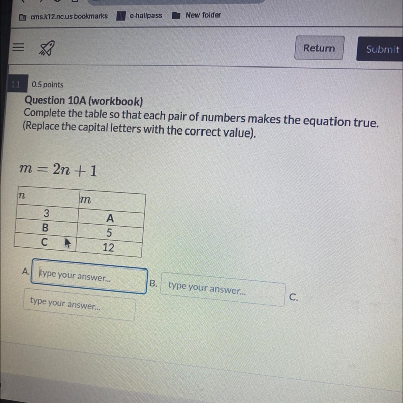 Question 10A (workbook) Complete the table so that each pair of numbers makes the-example-1