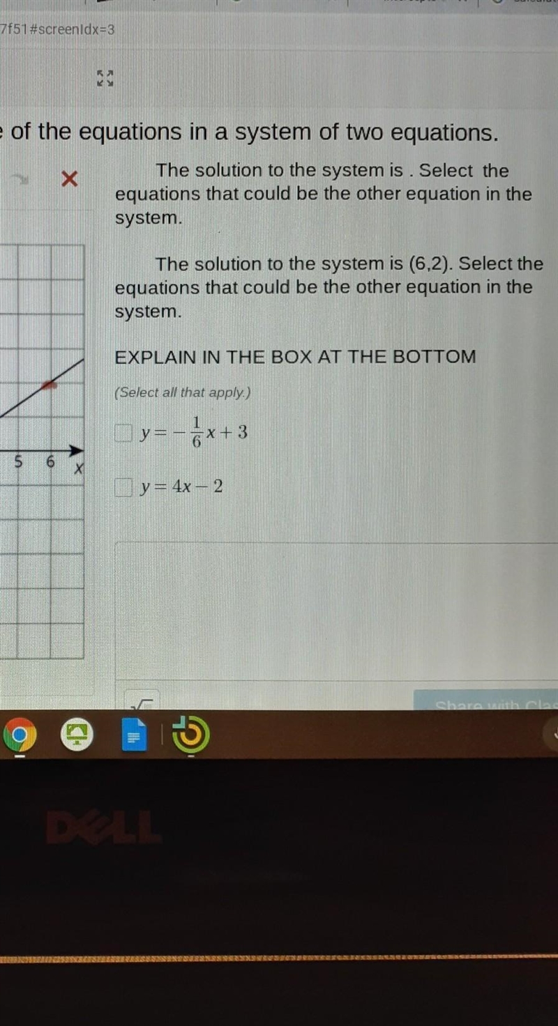 The solution to the system is (6,2). select the equations that could be the other-example-1