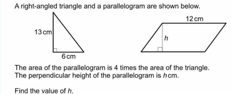 The area of the parallelogram is 4 times the area of the triangle. The perpendicular-example-1