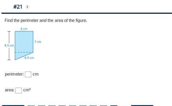 Find the perimeter and the area of the figure.-example-1