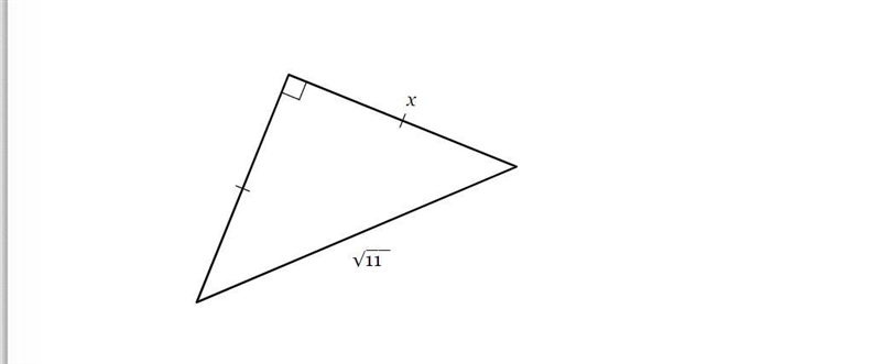 Find the length of side xx in simplest radical form with a rational denominator.-example-1