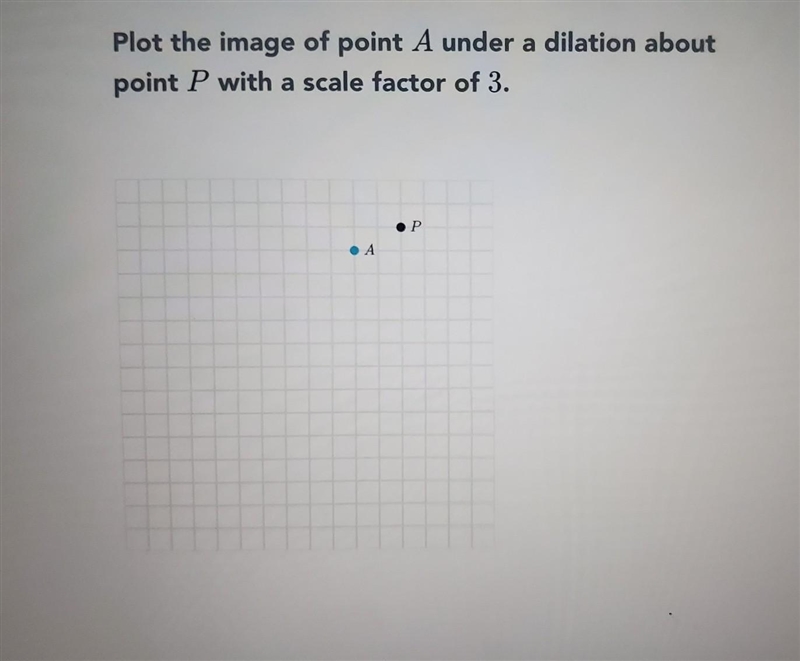 Plot the image of point A under a dilation about point P with a scale factor of 3.​-example-1