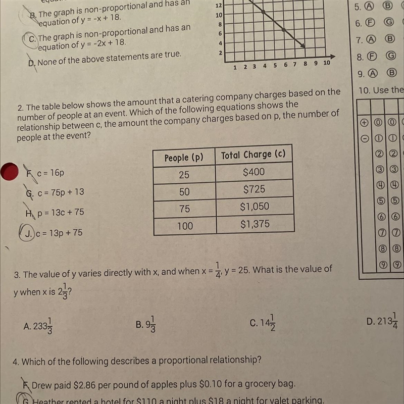 The value of y varies directly with x, and when x = y = 25. What is the value of HELP-example-1