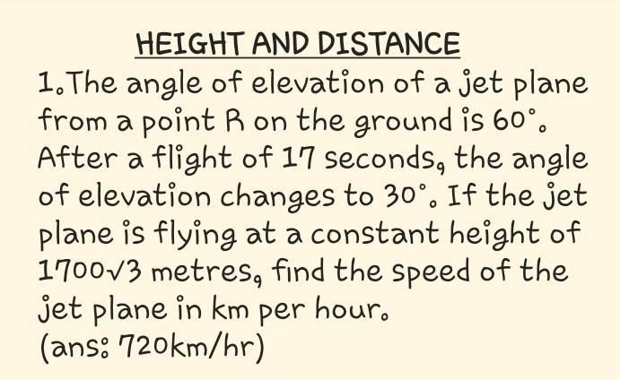 1.The angle of elevation of a jet plane from a point R on the ground is 60°. After-example-1