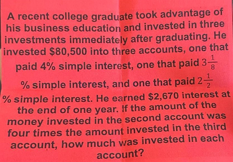 What are the 3 equations needed to solve this word problem-example-1