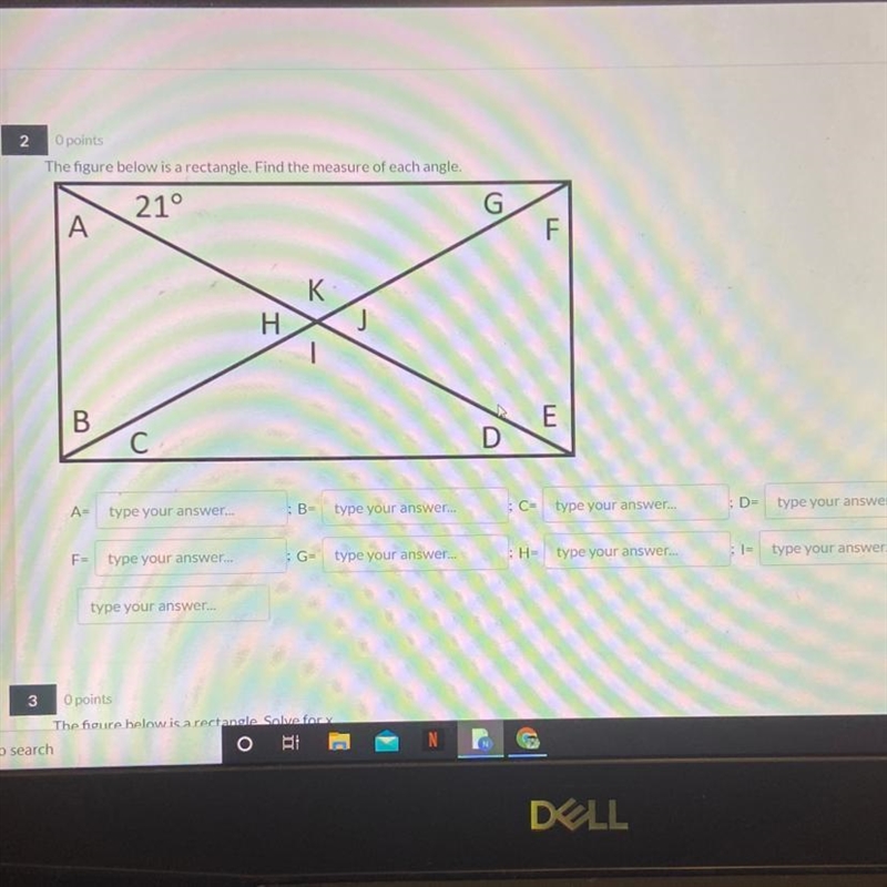 The figure below is a rectangle. Find the measure of each angle.-example-1