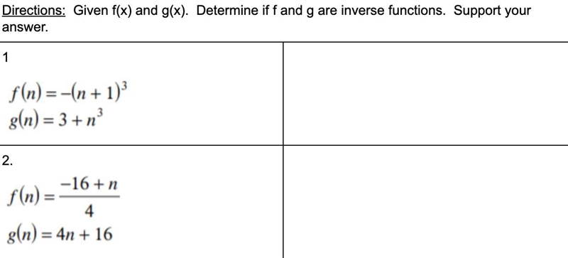 I need help with my Pre-Calculus HW! The directions say "given f(x) and g(x), determine-example-1