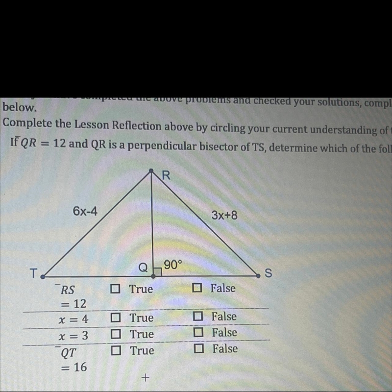 Geometry question I need help with true of false-example-1