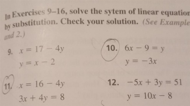 Please help I need to know how to do it (show work) only #10 and #11-example-1