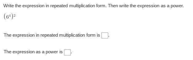 Write the expression in repeated multiplication form. Then write the expression as-example-1