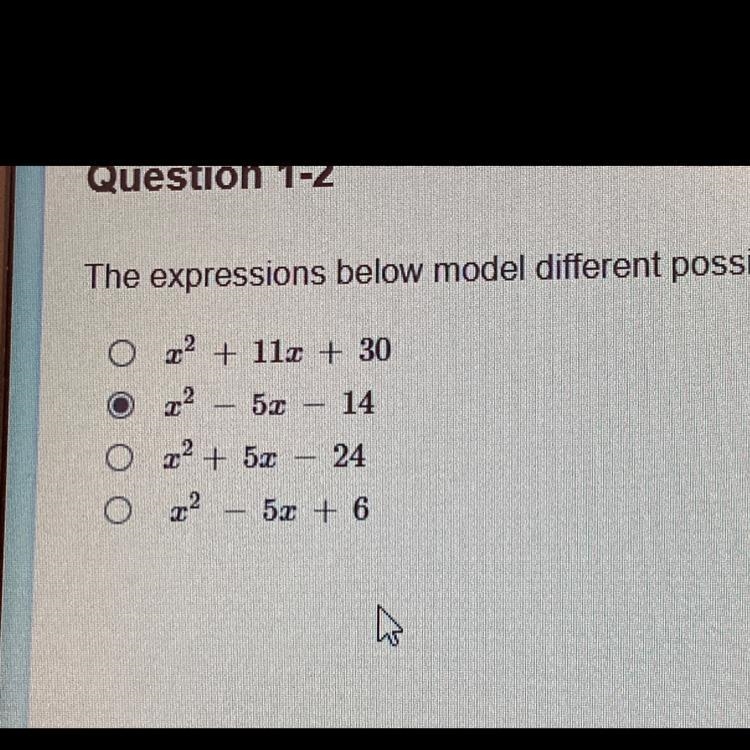 The expressions below model different possibilities for the area of a pool. Identify-example-1