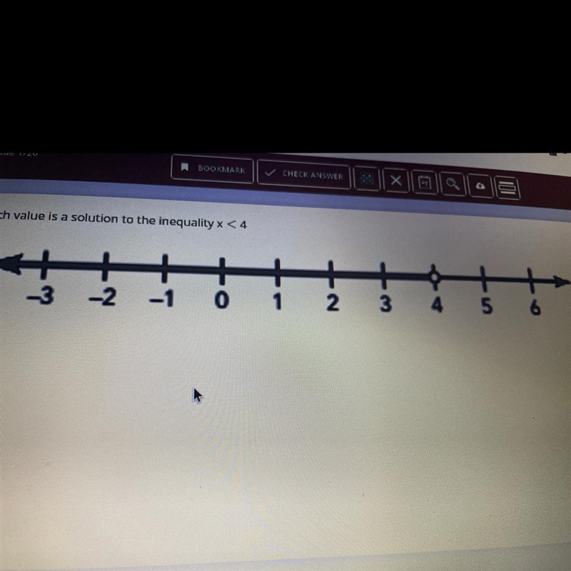 Which value is a solution to the inequality x < 4 A. 4 B. 0 C. 5 D. 4.5-example-1