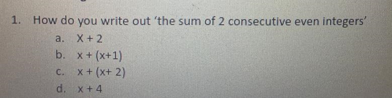 How do you write out the sum of 2 consecutive even intergers-example-1