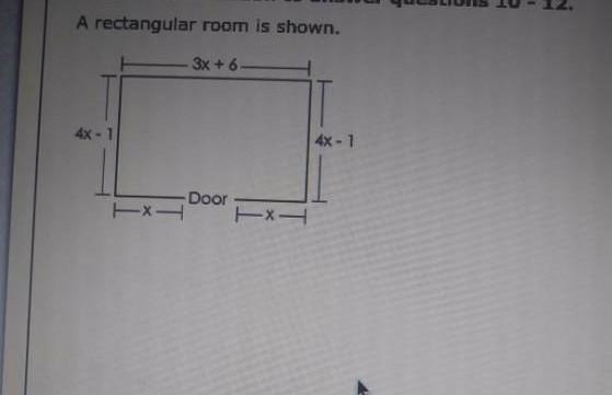 what is an expression that can represent the area of the rectangular room? how can-example-1