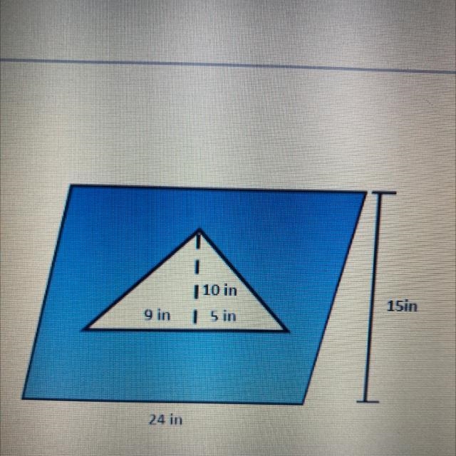 Find the area of the blue shaded region in the figure. A) 70 in? B) 290 in 2 C) 360 in-example-1