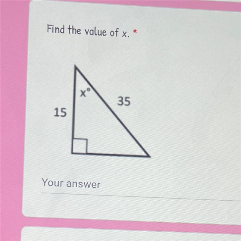 Find the value of x. x 35 15-example-1