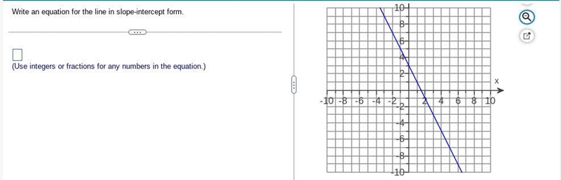 Write an equation for the line in​ slope-intercept form.-example-1