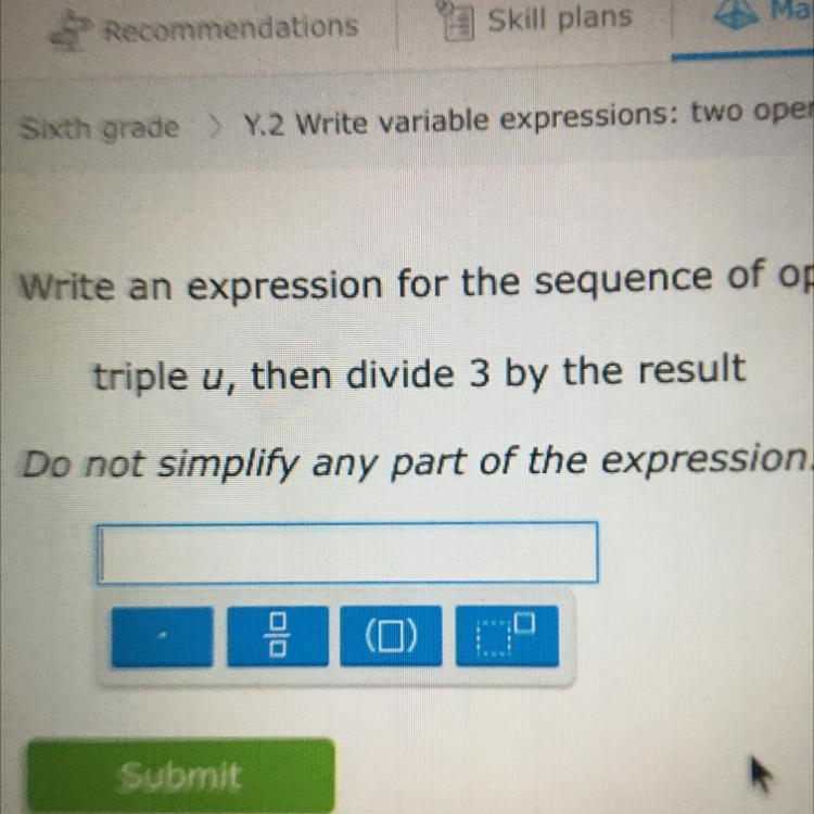 Triple u then divide 3 by the result?-example-1