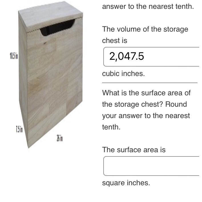 What is the surface area of the storage chest? Round your answer to the nearest tenth-example-1