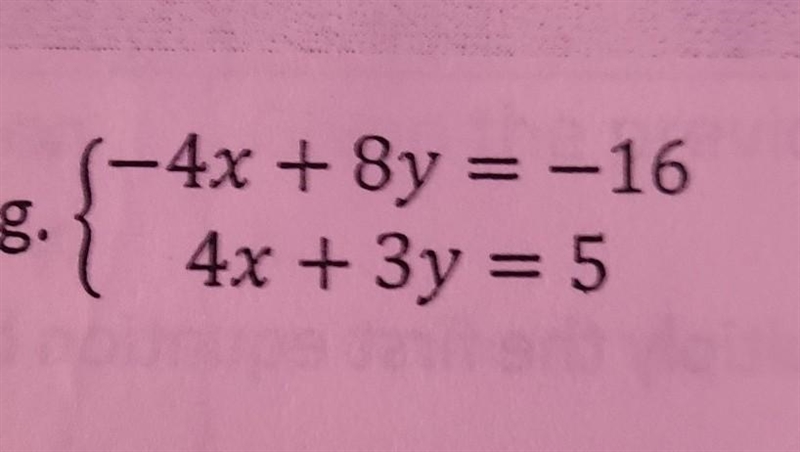 Algebra 1 solve the system of equations without graphing. show reasoning. please explain-example-1