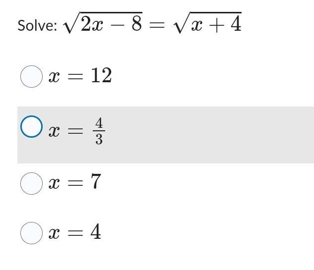 Solve: √2x-8= √x+4 the equation.​-example-1