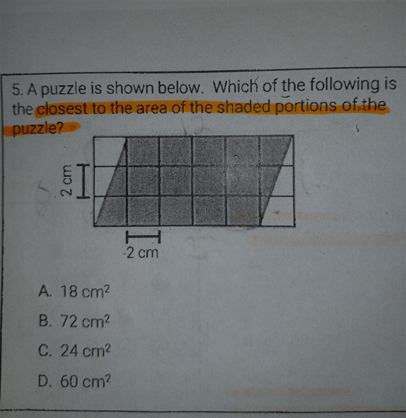 5. A puzzle is shown below. Which of the following is the closest to the res of the-example-1