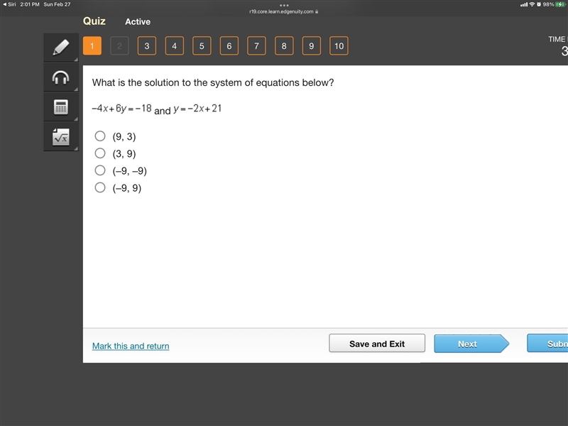 What is the solution to the system of equations below?-example-1