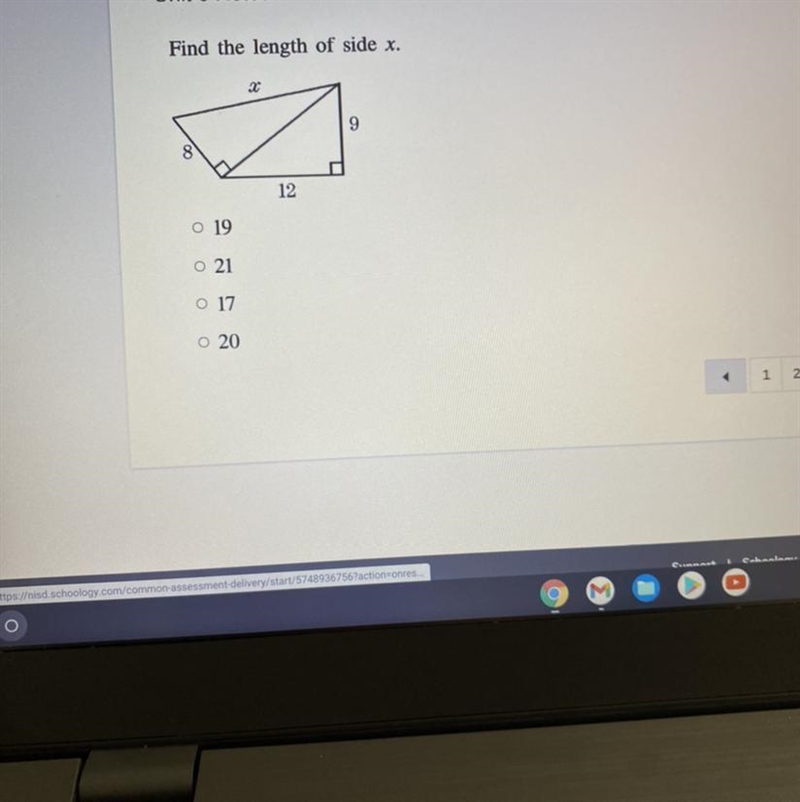 Find the length of side x.-example-1