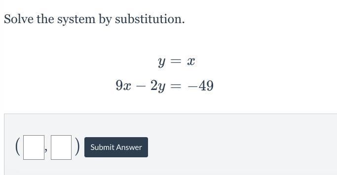 Solve the system by substitution.-example-1