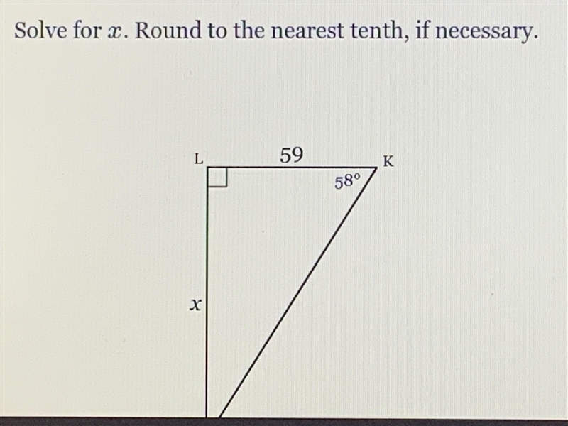 Solve for x. Round to the nearest tenth, if necessary.-example-1