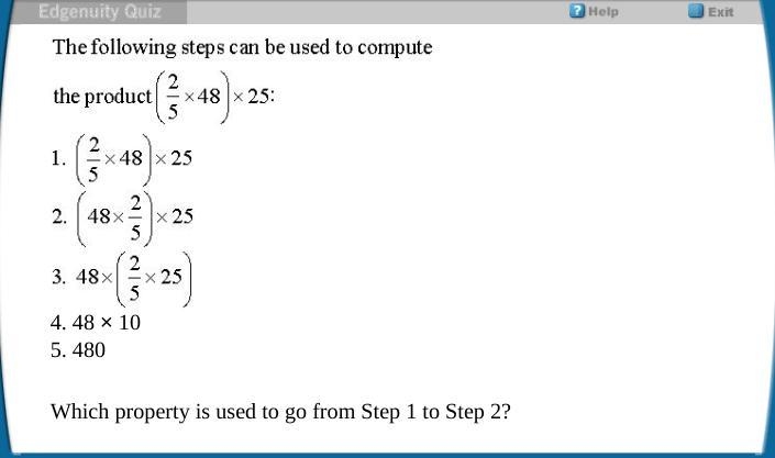 Please help I will give brainilest! And the answers are: A) Commutative Property of-example-1