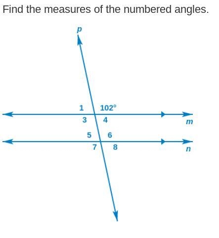 Finding Angle Measures When Parallel Lines Are Cut By a Transversal-example-1