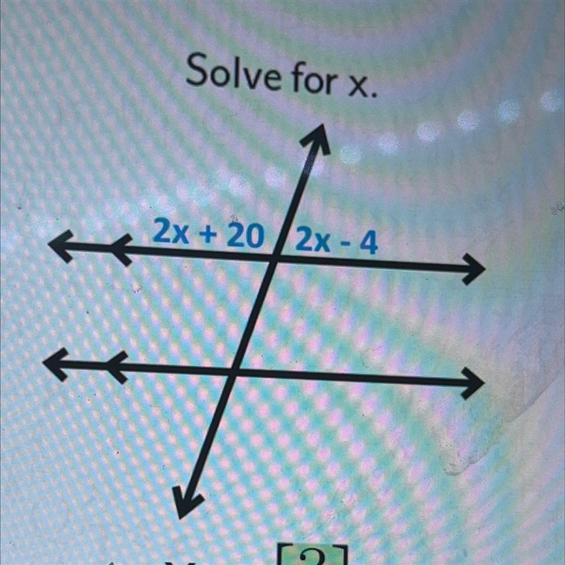 Solve for x.ܐܐܢ2x + 20 2x - 4+x == [?]-example-1