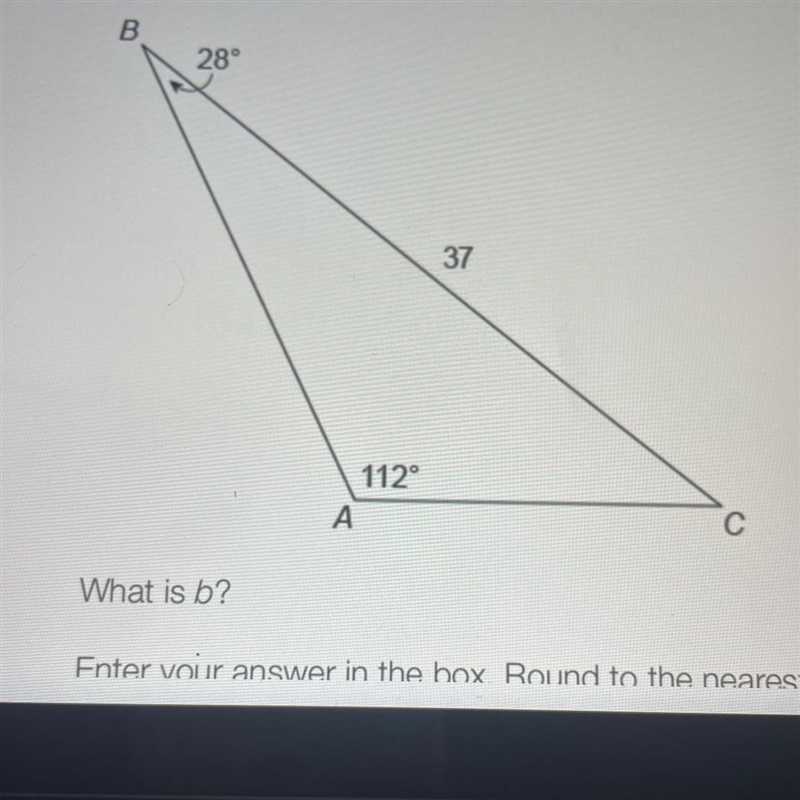 PLEASE HELPPP! Consider triangle ABC. What is b?-example-1