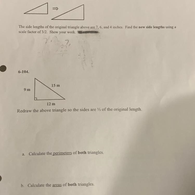 Pls help With the second one A and B and the triangle-example-1